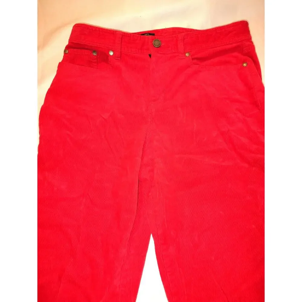 Brooks Brothers Red Pants Womens Size 8 Corduroy Stretch Classic Straight Pocket